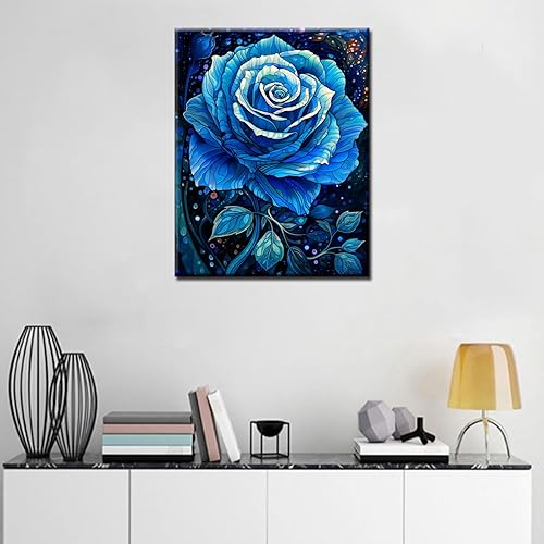 Miniatura 10 de Pintura de rosas por números para adultos, hojas de flores, pintura al óleo digital, pintura acrílica, kit de pintura de ocio, arte de pared, flores