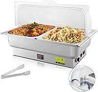 Vista 12 de Juego de Platos de Roce Eléctrico THXSUN, Juego de Platos de Roce Eléctrico de 3 x 3QT con Perilla Giratoria y Temperatura Ajustable, Servidores