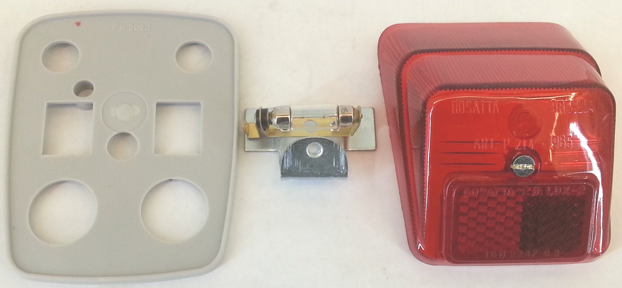 fanale posteriore compatibile con vespa 3 marce 50 90 N R L a faro tondo + lamp. 6v-5w