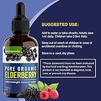 Vista 6 de Organic Elderberry Syrup, 60 Day Supply, Black Liquid Drops for Immune Support, Sambucus Elderberry Syrup - Liquid Extract Drops for Kids & Adults