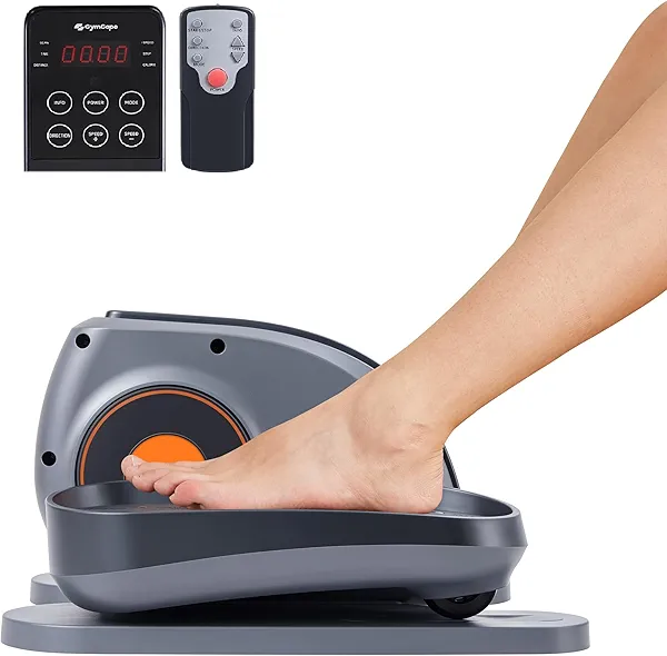 Under Desk Elliptical Machine, Seated Elliptical Leg Exerciser As Seen on TV, Portable Electric Pedal Exerciser for Seniors While Sitting with Remote Control, 10 Adjustable Speeds
