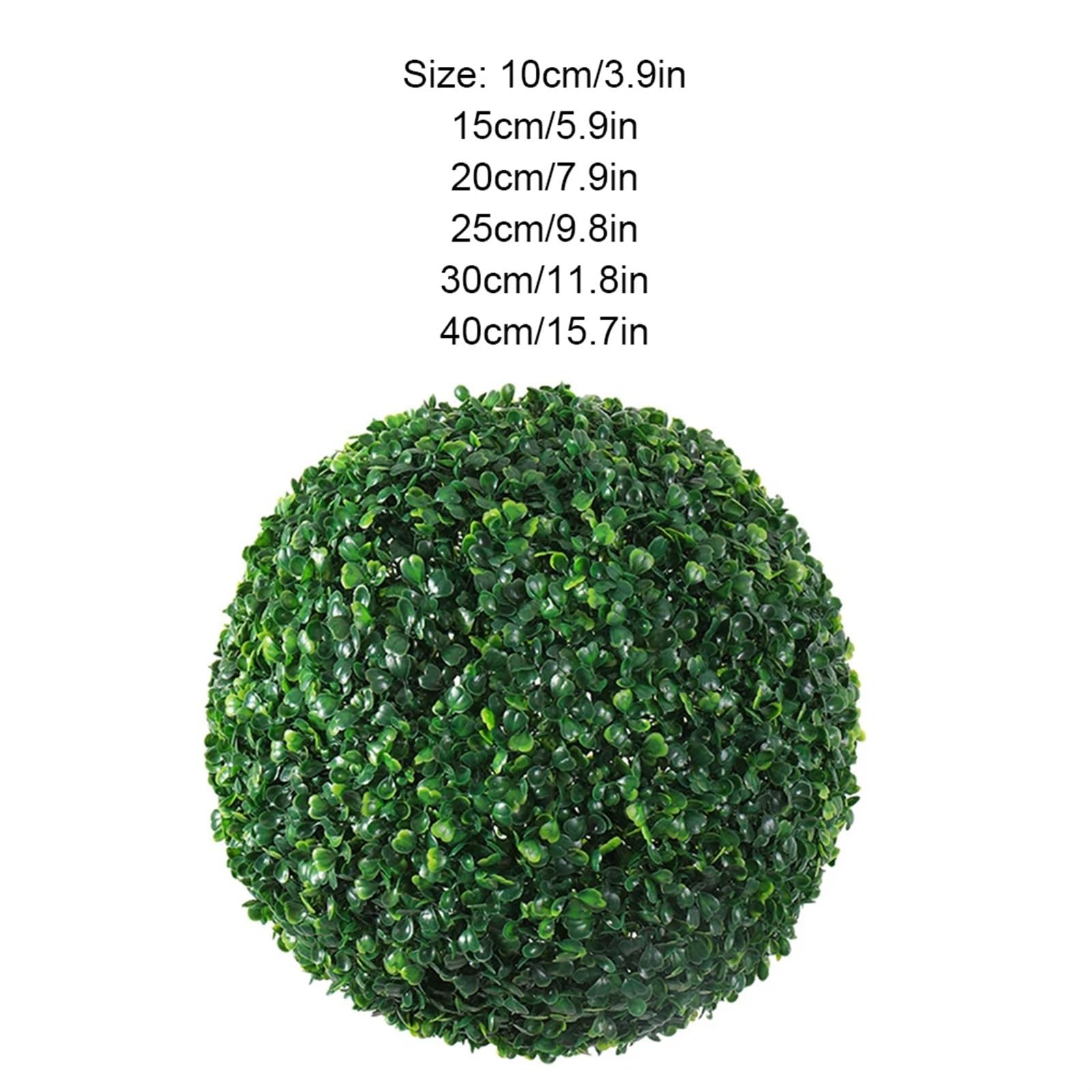 Palla Artificiale Foglia Topiaria Pianta artificiale verde topiaria palla piante finte palle di decorative for casa patio giardino balcone decorazione matrimonio puntelli(Green 15cm)