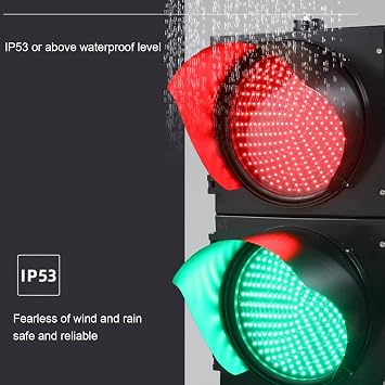 Stop Light, Red/Green Stop and Go Light, Traffic Signal Lamp, with Remote Control, PC Housing Waterproof, for Toll Station, Car Wash (20cm/8in)(30cm/12in)