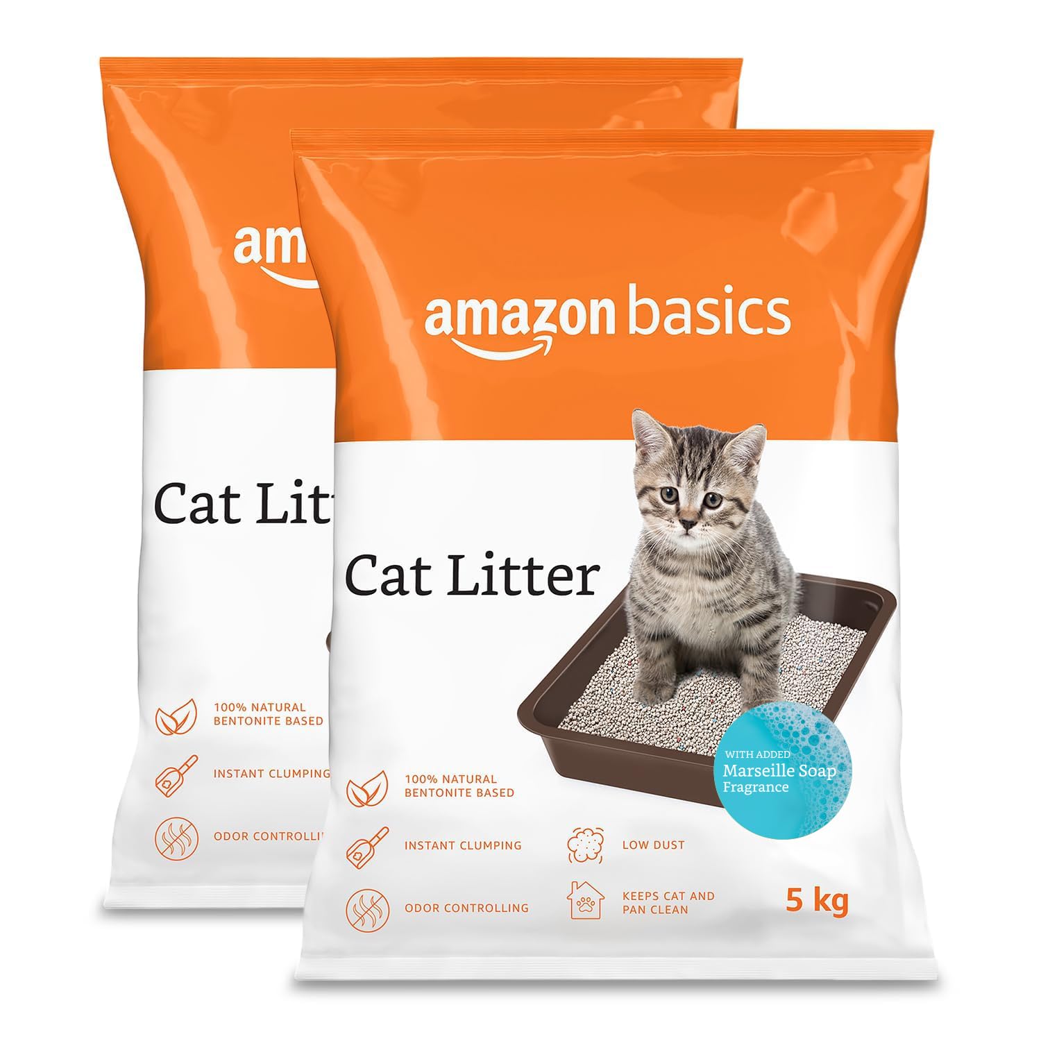 Amazon Basics Scoopable Smart White Bentonite Cat Litter | Soap Fragrance | Scented Cat Litter | 5Kg - Pack of 2 (B0CV7GLM7Q) Amazon Price History, Amazon Price Tracker