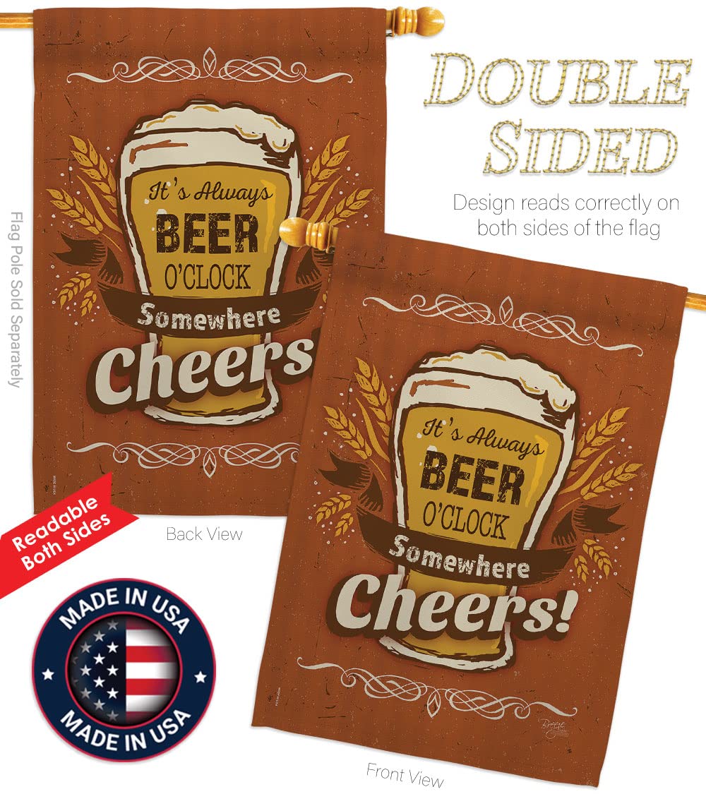 Breeze Decor H117038 It's Always Beer O'Clock Happy Hour & Drinks