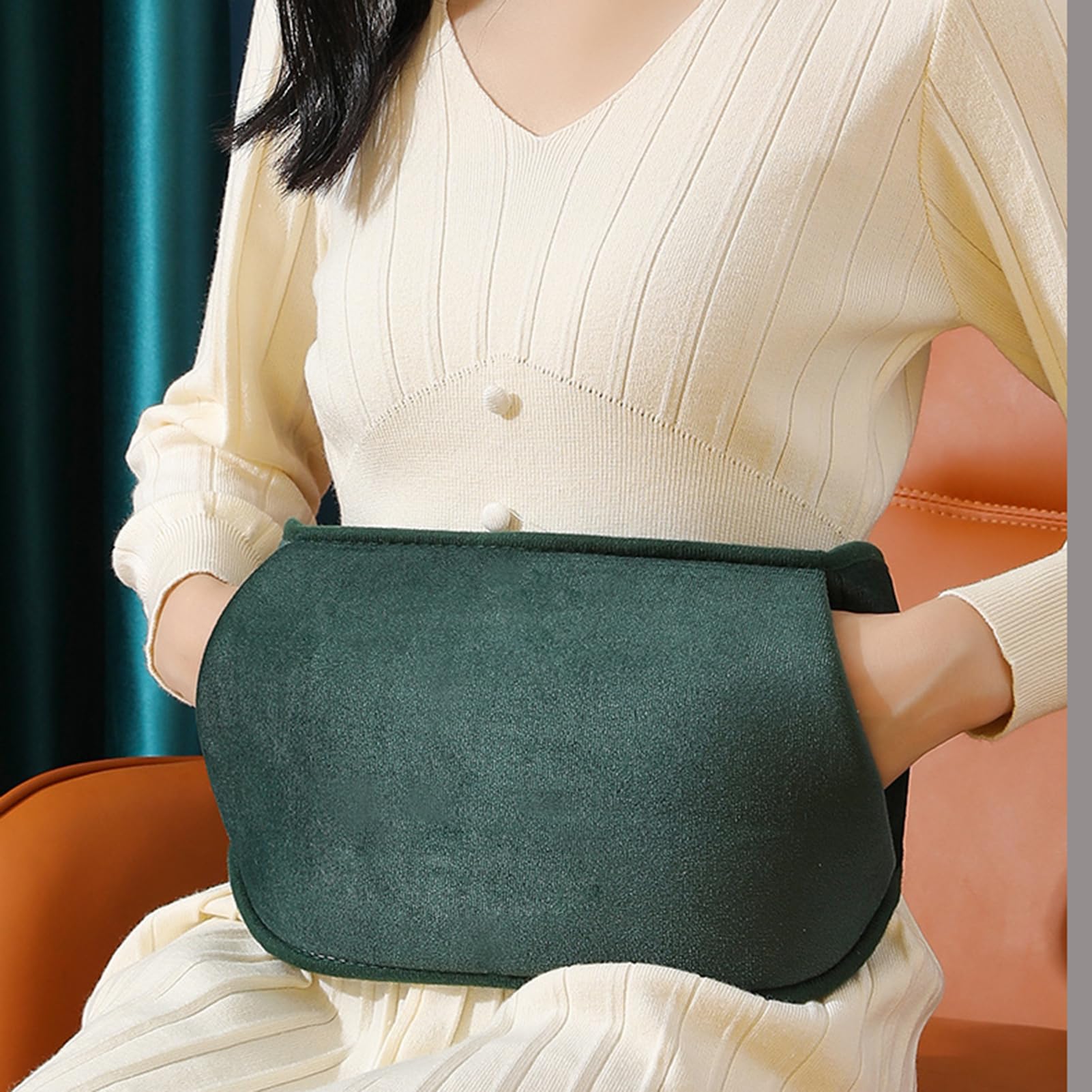 Bolsa de agua caliente eléctrica recargable con cinturón y funda suave | Mini bolsa de agua caliente eléctrica portátil,automático de temperatura,cólicos menstruales,durante el invierno