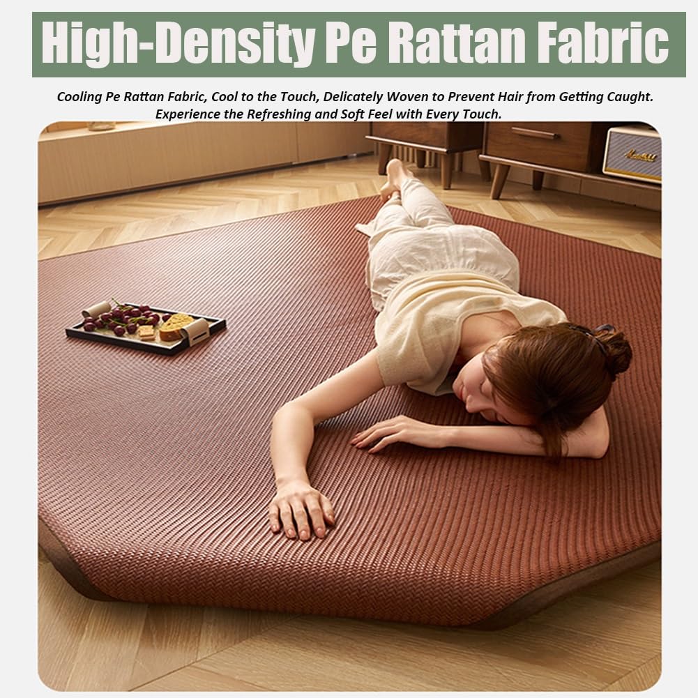 Japanische Bodenmatratze Tatami-Matte Memory-Schaum Rutschfeste Unterseite atmungsaktive Schlafunterlage Light Brown 60x120cm