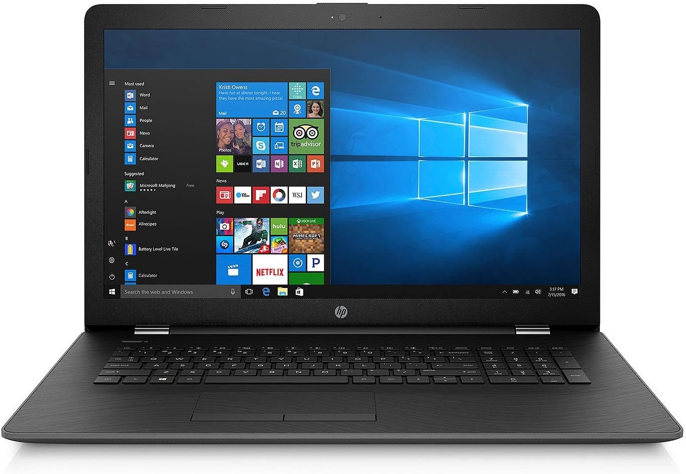 Cheap 2018 HP 17.3 inch HD+ Laptop, 7th Gen Intel Core i7-7500U Processor up to 3.5GHz, 8GB DDR4 SDRAM, 2TB HDD, DVD-RW, Bluetooth, 802.11ac, HDMI, Webcam, Windows 10