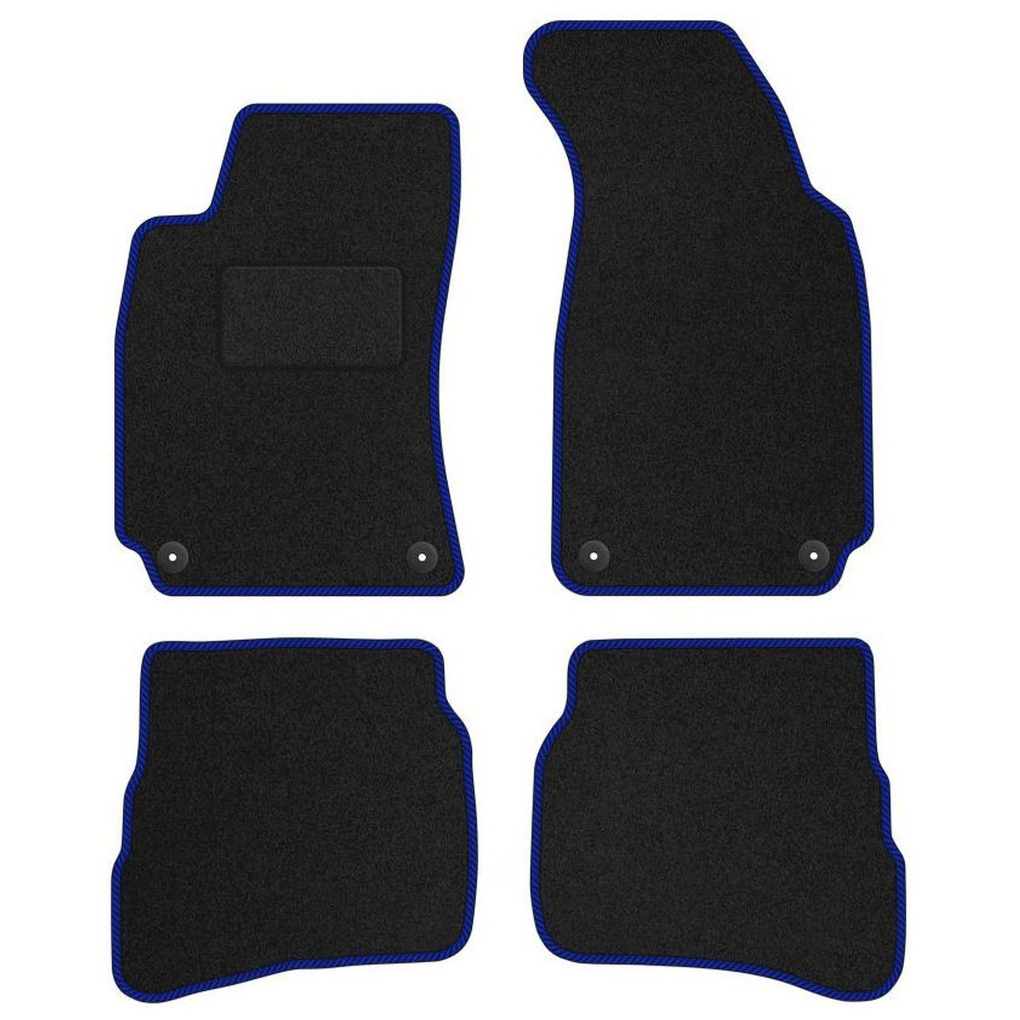 MOTOS alfombrillas coche de velours standard adecuado para Volkswagen Passat B5 1996-2005 fijaciones redondas - Standard, Tejido, Azul - Experimenta un nuevo confort de conducción con un juego de alfo