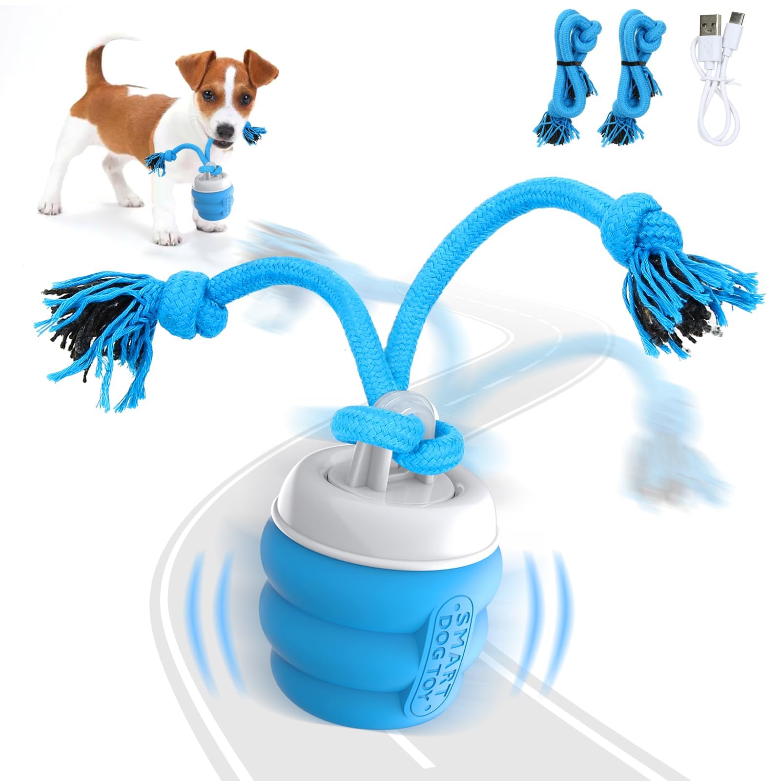 PUHOHUN Interactive Dog Toys Ball - Fun Moving Dog Toys to Keep Them Busy | Rechargeable Smart Automatic Dog Ball for Large, Medium, and Small Puppy Dogs for Boredom, Blue