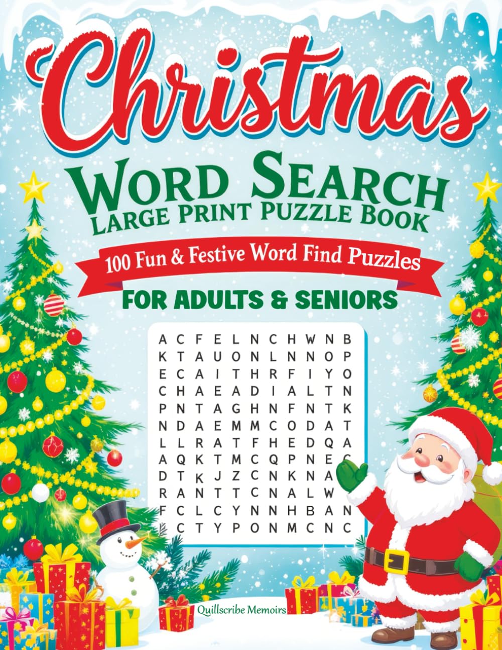 Christmas Word Search Large Print Puzzle Book for Adults & Seniors: 100 Fun & Festive Word Find Puzzles with Answers – Holiday Activity Book for Relaxation & Brain Exercise
