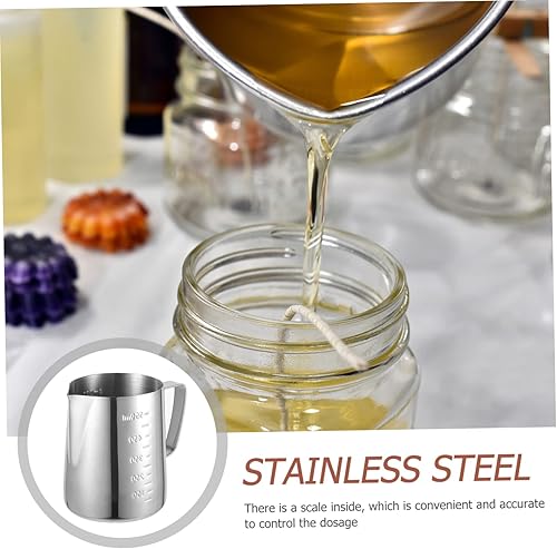 Miniatura 6 de Healifty Candle Making - Olla para fundir cera de vela de 21 onzas, jarra de vertido de velas de acero inoxidable, olla para derretir chocolate,