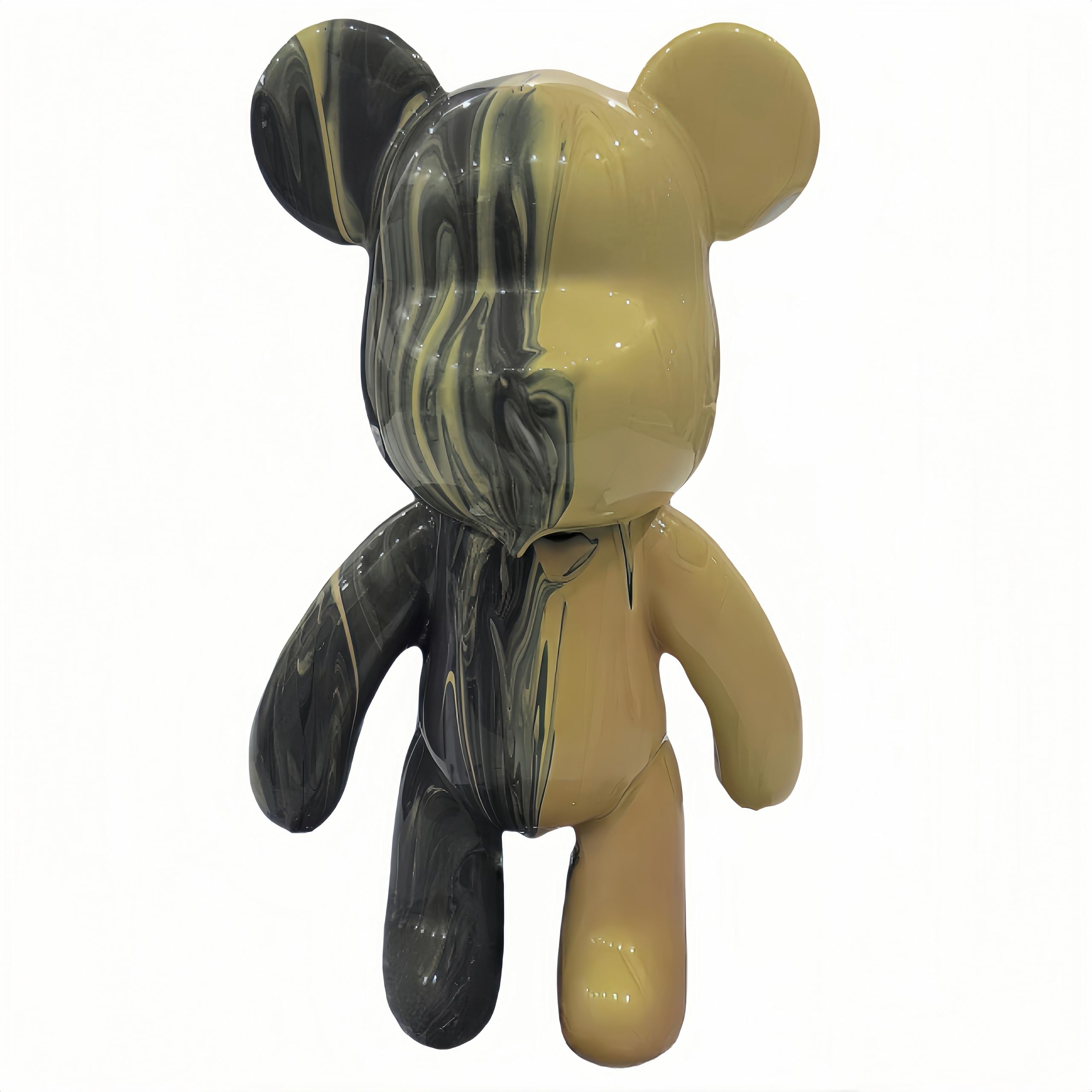 DIY 流体ベアペインティングキット - クリエイティブなホームデコレーション 手作り テディベア、ベアブリックフィギュア クマのペイント人形、誕生日やバレンタインデーのギフトに (9.05インチ、クマ)