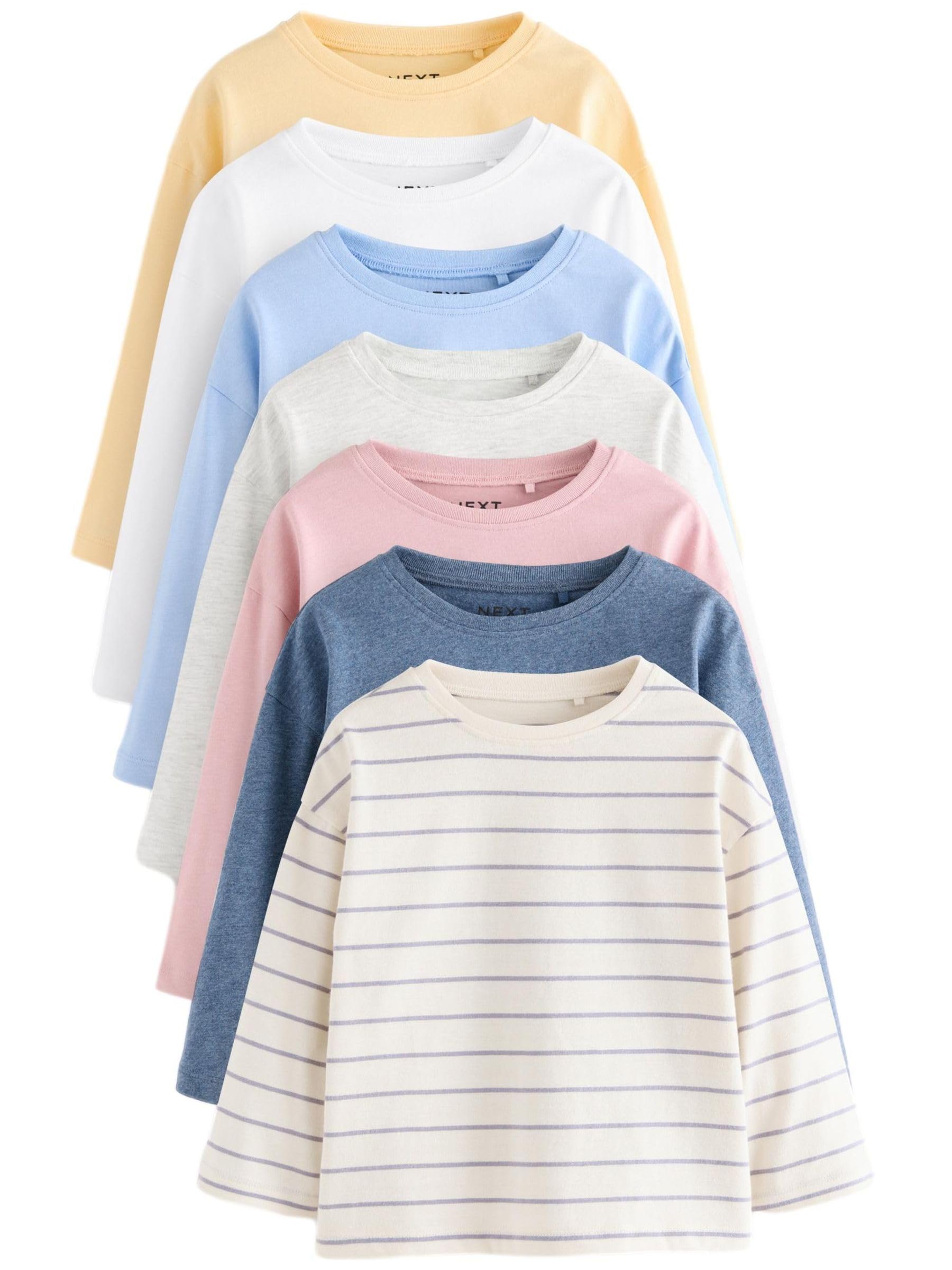 NEXT Mädchen 7er-Pack Langarmshirts 62-122