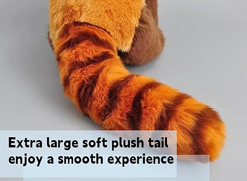 Miniatura 4 de Juguete de peluche de panda rojo, animal de peluche realista, juguete de simulación suave de 11.02 pulgadas, relleno de algodón PP, regalos para