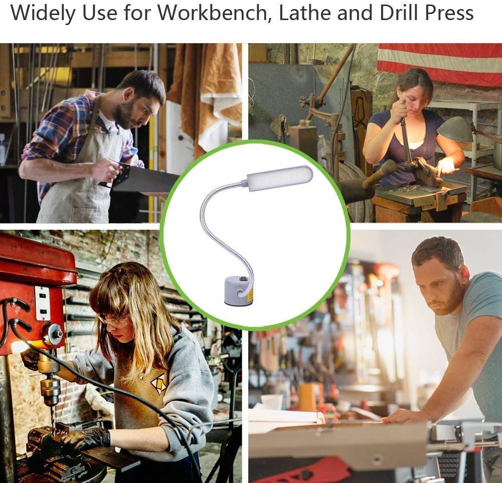 Lampa LED do maszyny do szycia, ochrona oczu, tokarki, wiertarki, frezarki, elastyczne 30 chipów LED, światło LED na gęsiej szyi