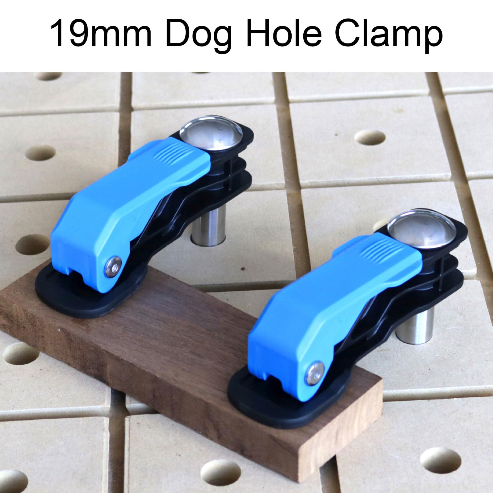 Morsetto per Foro per Cane da Banco da 19 Mm, Morsetto a Pressione a Sgancio Rapido in Plastica in Acciaio Inossidabile con Impugnatura Regolabile per Banco da Lavoro per la