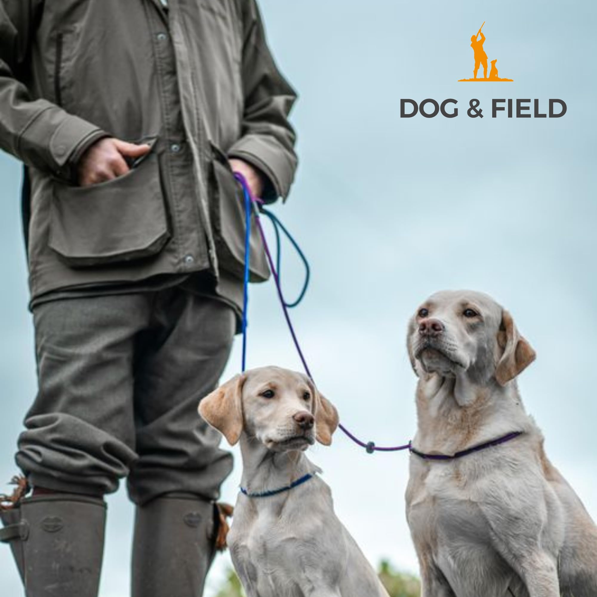 Dog & Field Signature - Correa Deslizante para Perros, Naranja, 1,25 m, Ligera, con tapón de Goma Deslizante para Entrenamiento, no Necesita Collar ni arnés (Naranja)