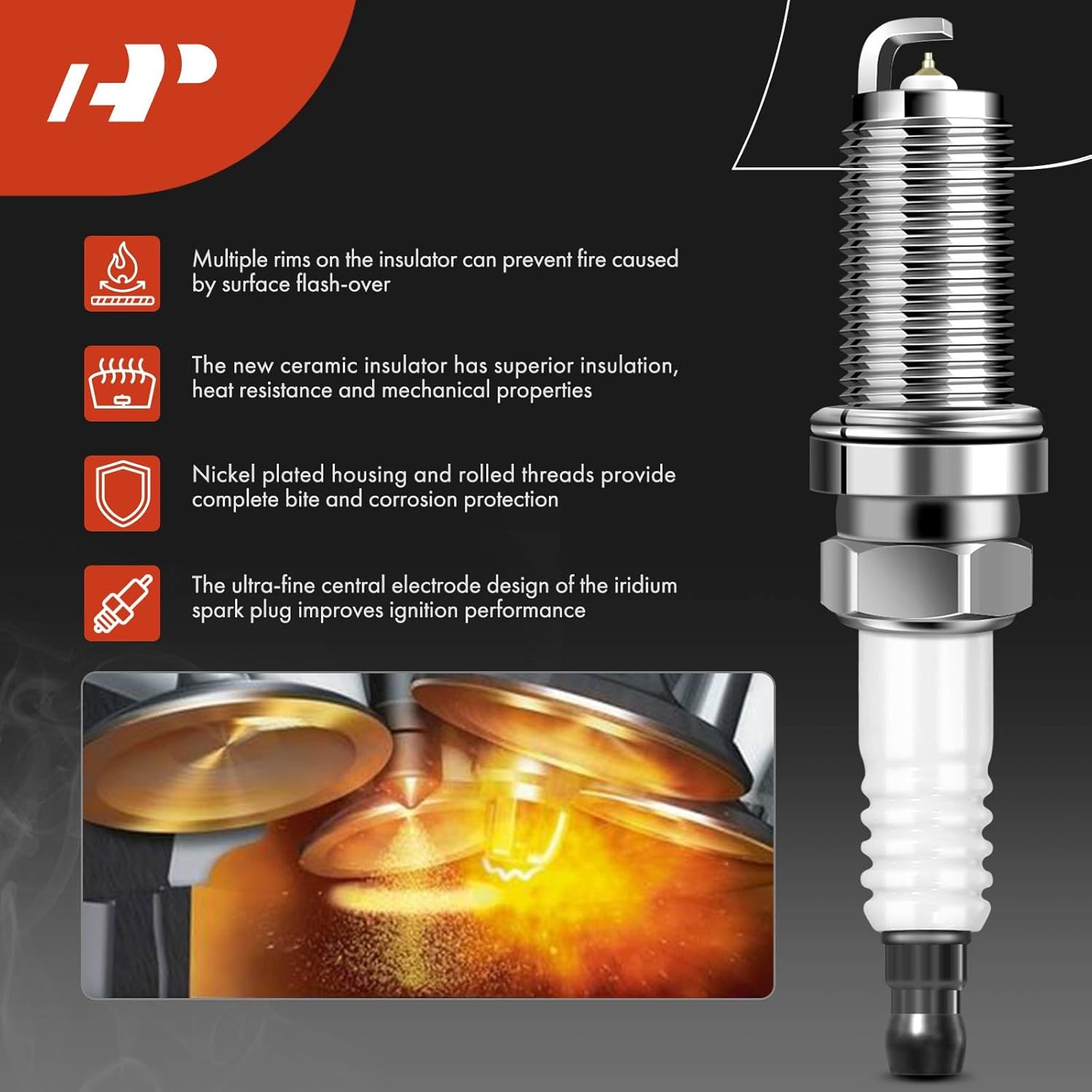 A-Premium Set of 4 Ignition Coil Pack and Iridium Spark Plugs Compatible with Nissan Sentra 2000 2001 2002 L4 1.8L Petrol