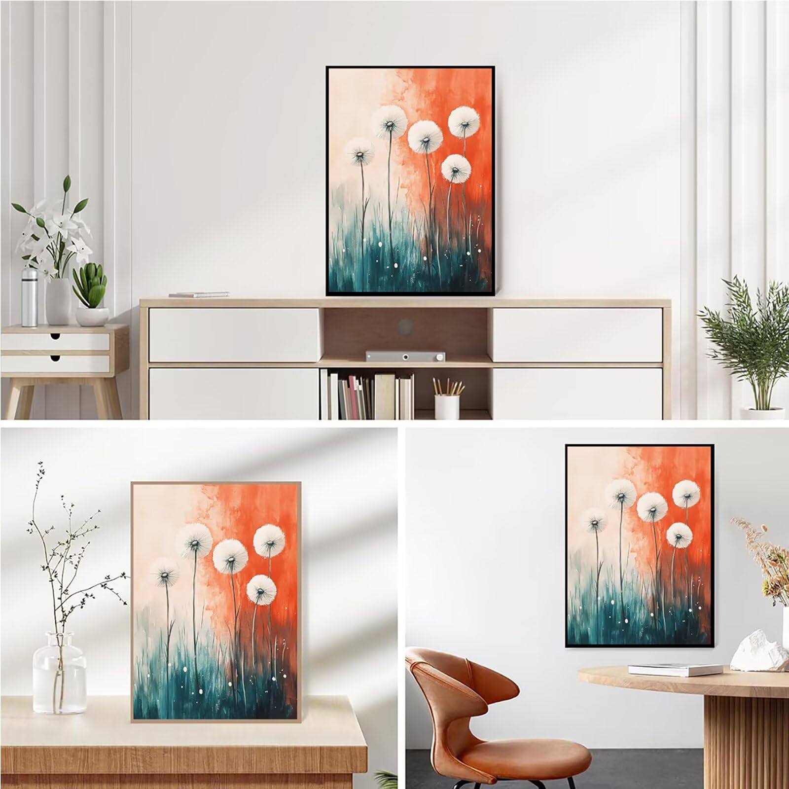 Diamond Painting Kit Completo, Diamond Painting Astratto, 5D Pittura Diamante Kit Manualidades Adultos DIY Diamantini Crystal Art Disegni Ricamo a Punto Croce Artigianale,60x90cm Dente Di Leone j0-609