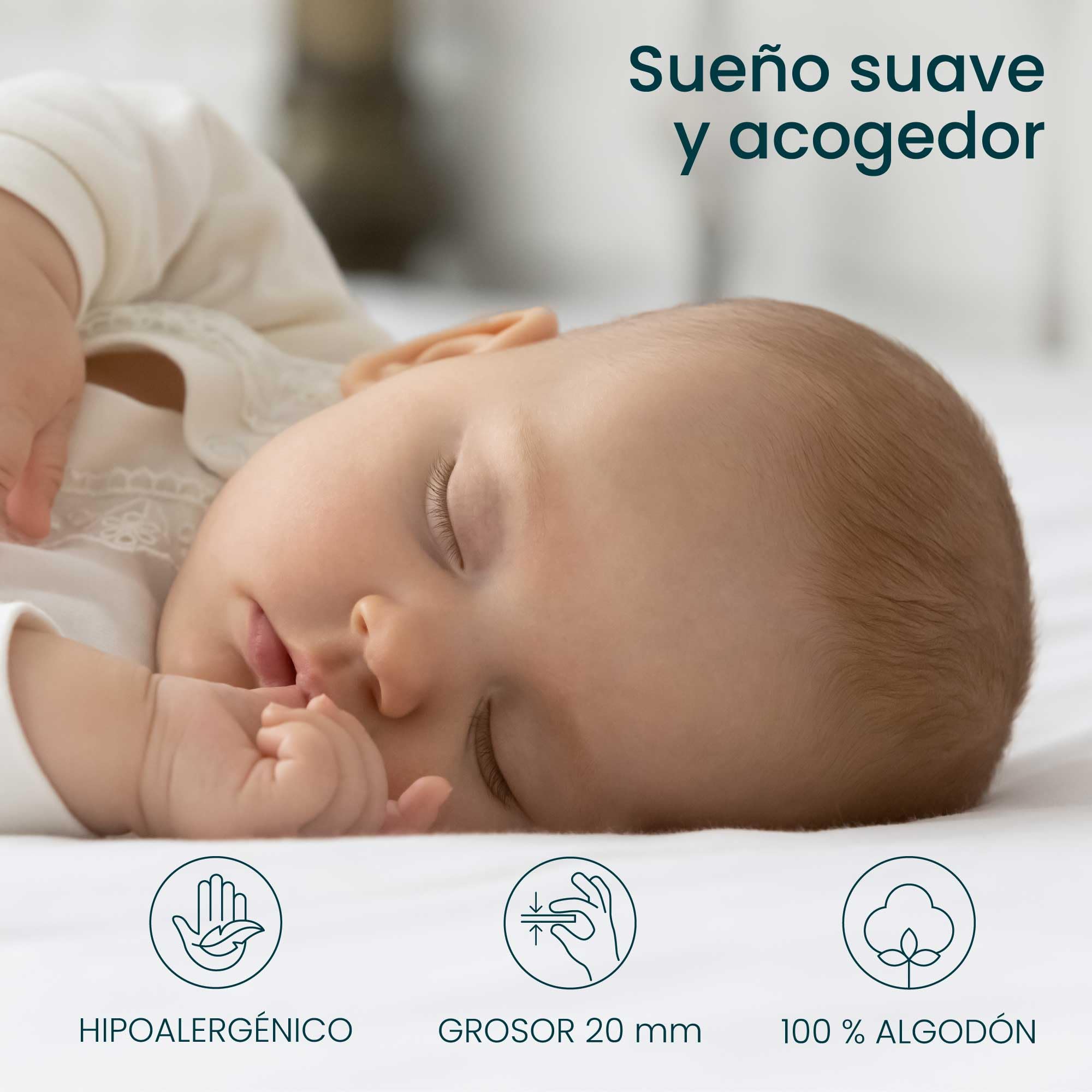 Tutti Bambini Protector Colchon Minicuna - Funda Impermeable de Algodón 100% - Suave, y Transpirable - Lavable a Máquina - Cubrecolchon Minicuna 50x80