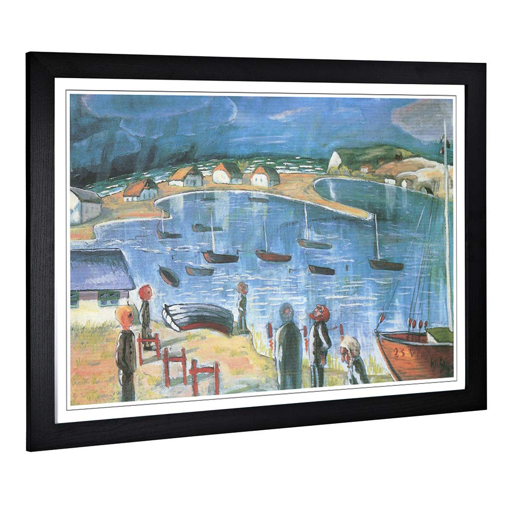 Big Box Art Framed Print of Walter Gramatte Harbour Design | Wall Art Picture | Home Decor for Kitchen, Living, Dining Room, Bedroom, Hallway, Office, Black, A2 / 24.5x18 Inch / 62x45cm