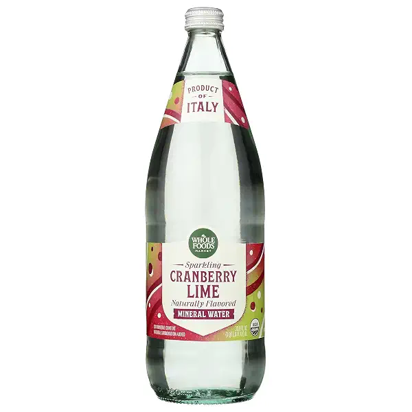 Water Mineral Sparkling Italian Cranberry Lime Organic, 33.8 Fl Oz 1