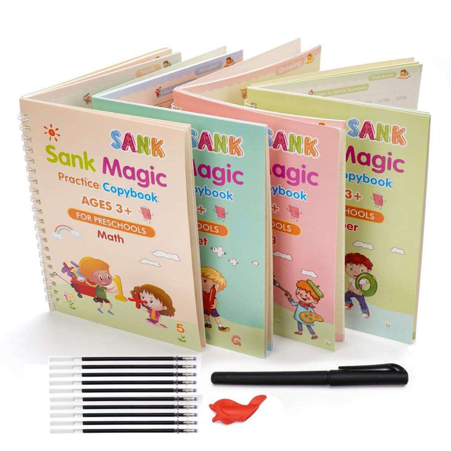 SBGRAND Sank Magic Practice Copybook, (4 BOOK +1 PEN + 10 REFILL) Number Tracing Book for Preschoolers (B0D7H8DZYG) Amazon Price History, Amazon Price Tracker