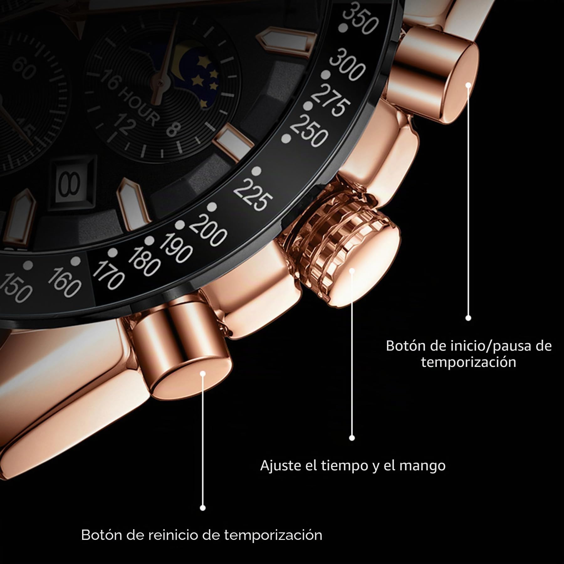 OLEVS Reloj de Hombre de Cuarzo Multifuncional Cronógrafo Correa de Cuero Marrón Impermeable Deportivo Luz Nocturna Moda Calendario Reloj Analógico, Moderno