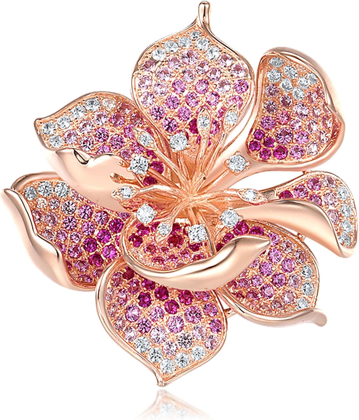 Sterling Silver Gemstone Flower Pendant for Women