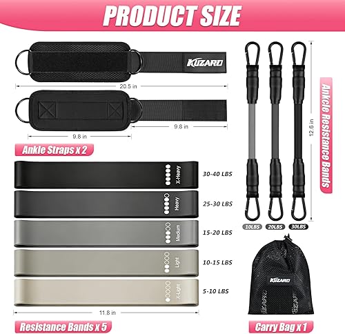 Miniatura 5 de Ankle Resistance Bands with Cuffs, Resistance Bands Set for Working Out, Leg and Glute Exercise Bands – Home Gym Workout Equipment for Women, Booty