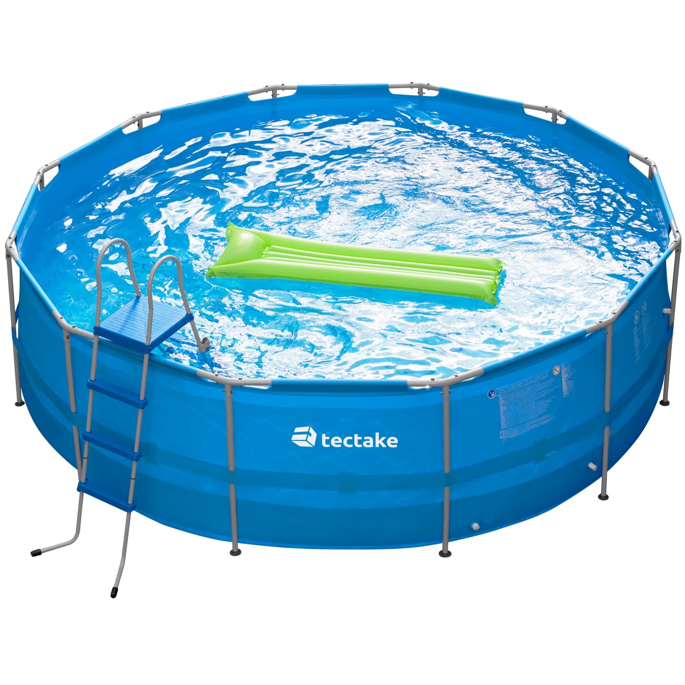tectake® Piscina Redonda Desmontable, Estructura Acero, Piscina con Depuradora, Resistente al Exterior, Piscina Grande Incluye Depuradora y Lona, Fácil Montaje, Ideal para Jardín, 450cm - Azul