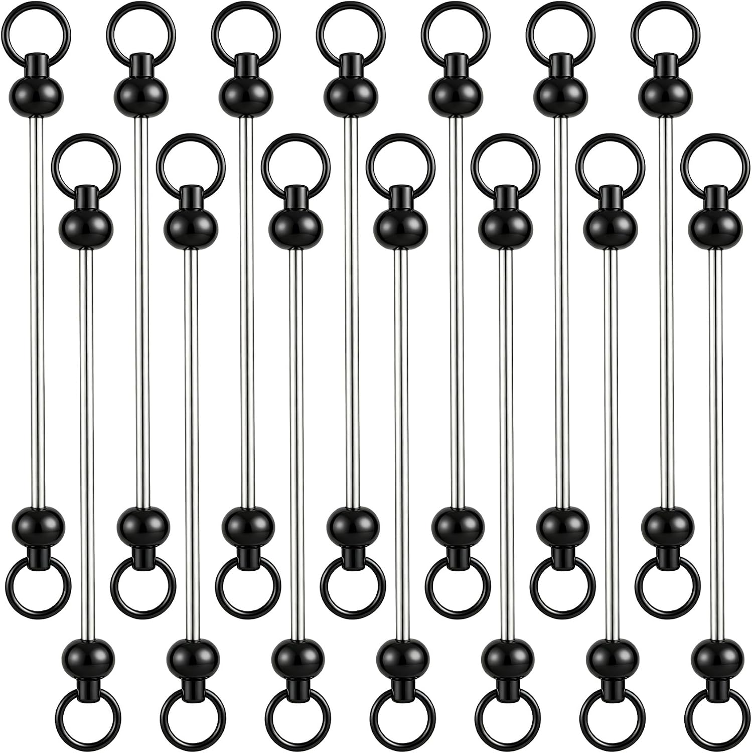 Hzopcw 15pcs Beadable Keychain Bar Bulk, Blank Metal DIY Keychain Bars Accessories, Beaded Making Kit Accessories Decorations for Purse Pendant DIY- Silver & Gold