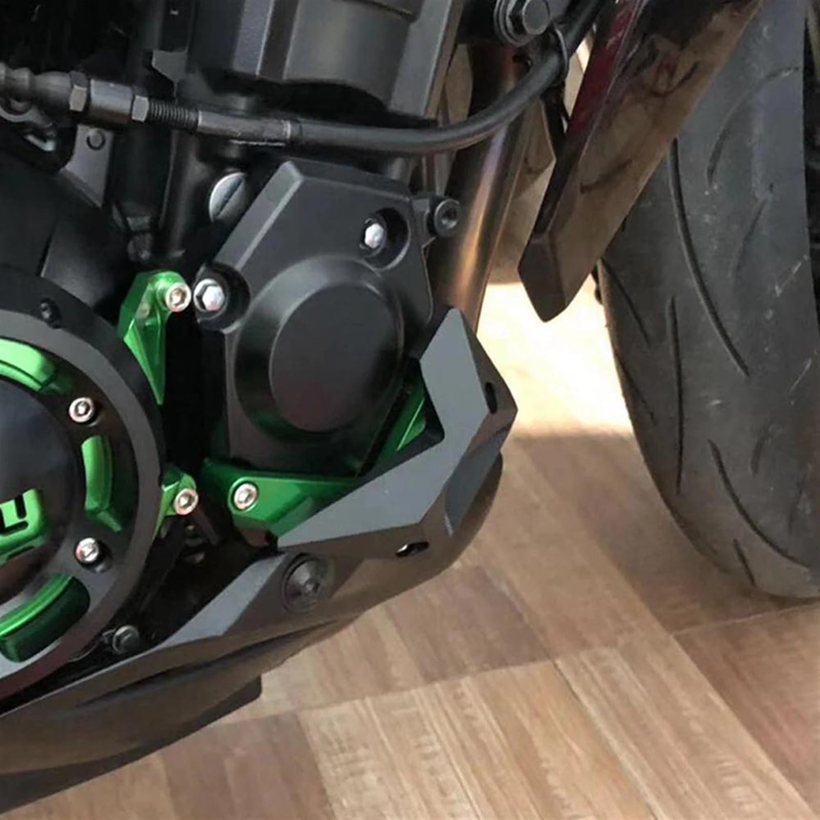 Almohadillas De Tope para Marco De Motocicleta, Dispositivo Protector Deslizante De Caja De Motor, Reemplazo para Z1000 Z900 2017-2024(Black)