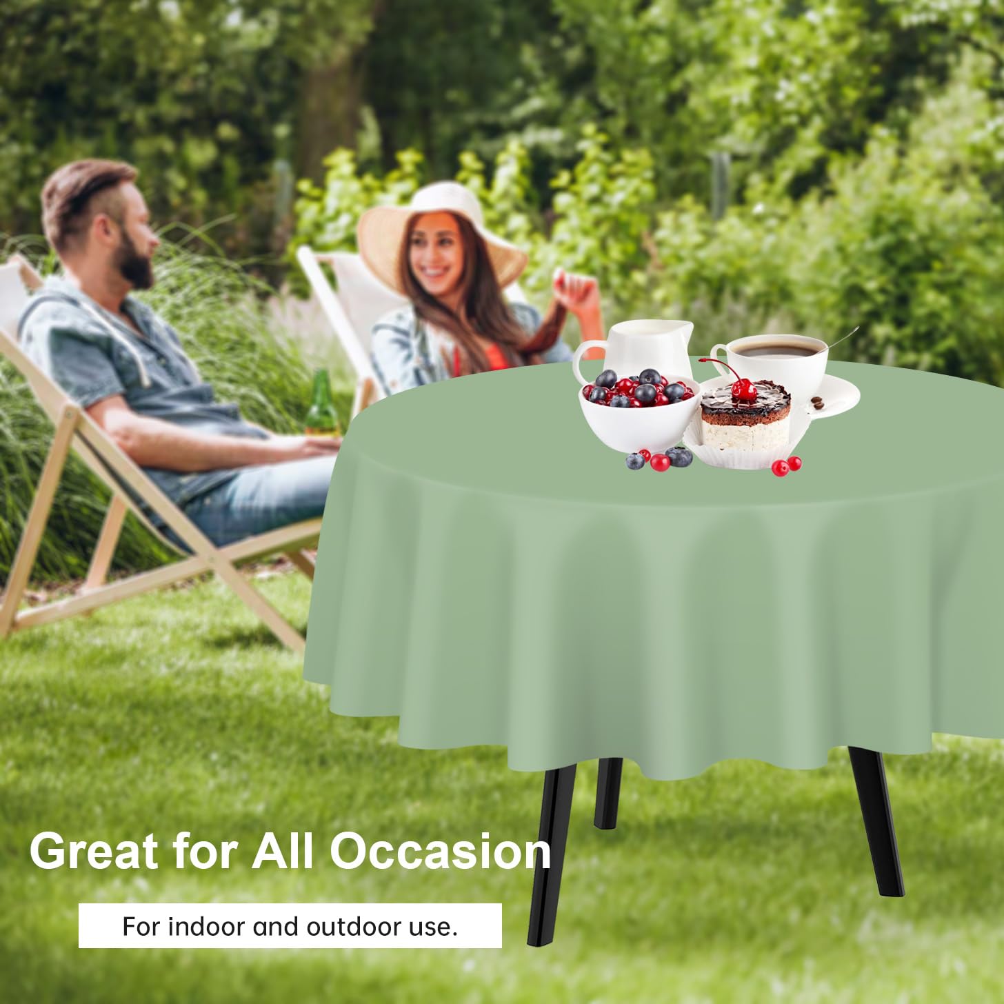 3 Stück Blaue Karierte Einweg-Tischdecken, Rund, 213x213 Cm, Kunststoff – Für Picknick, Party, Hochzeit