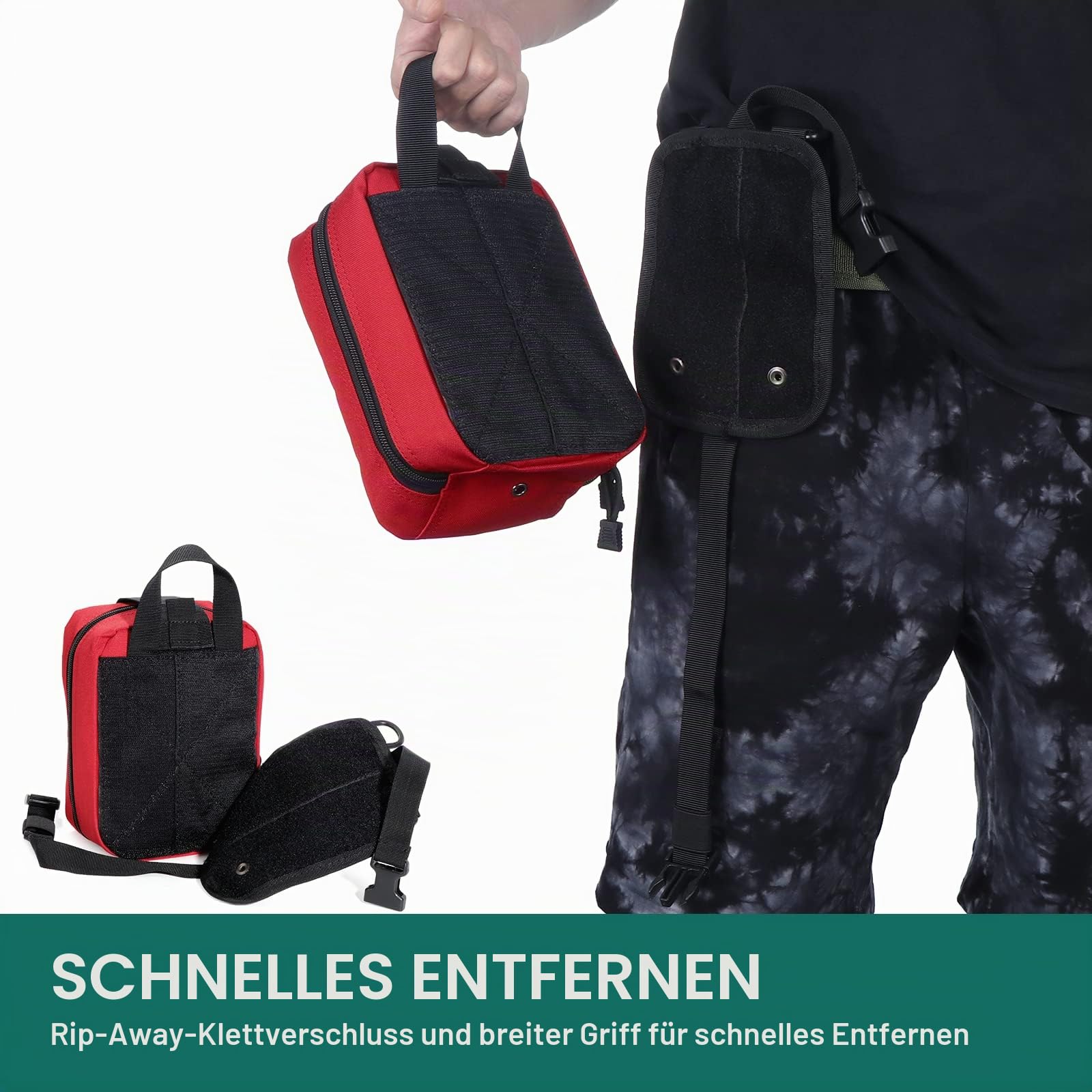 Kyrio Erste-Hilfe-Tasche, leer, taktischer Molle-Beutel, für den Außenbereich, medizinisches Paket, reißbare EMT-Werkzeugtasche für medizinische, Kletter-Rettungswerkzeuge, Mehrzweck-Taillenpackung,