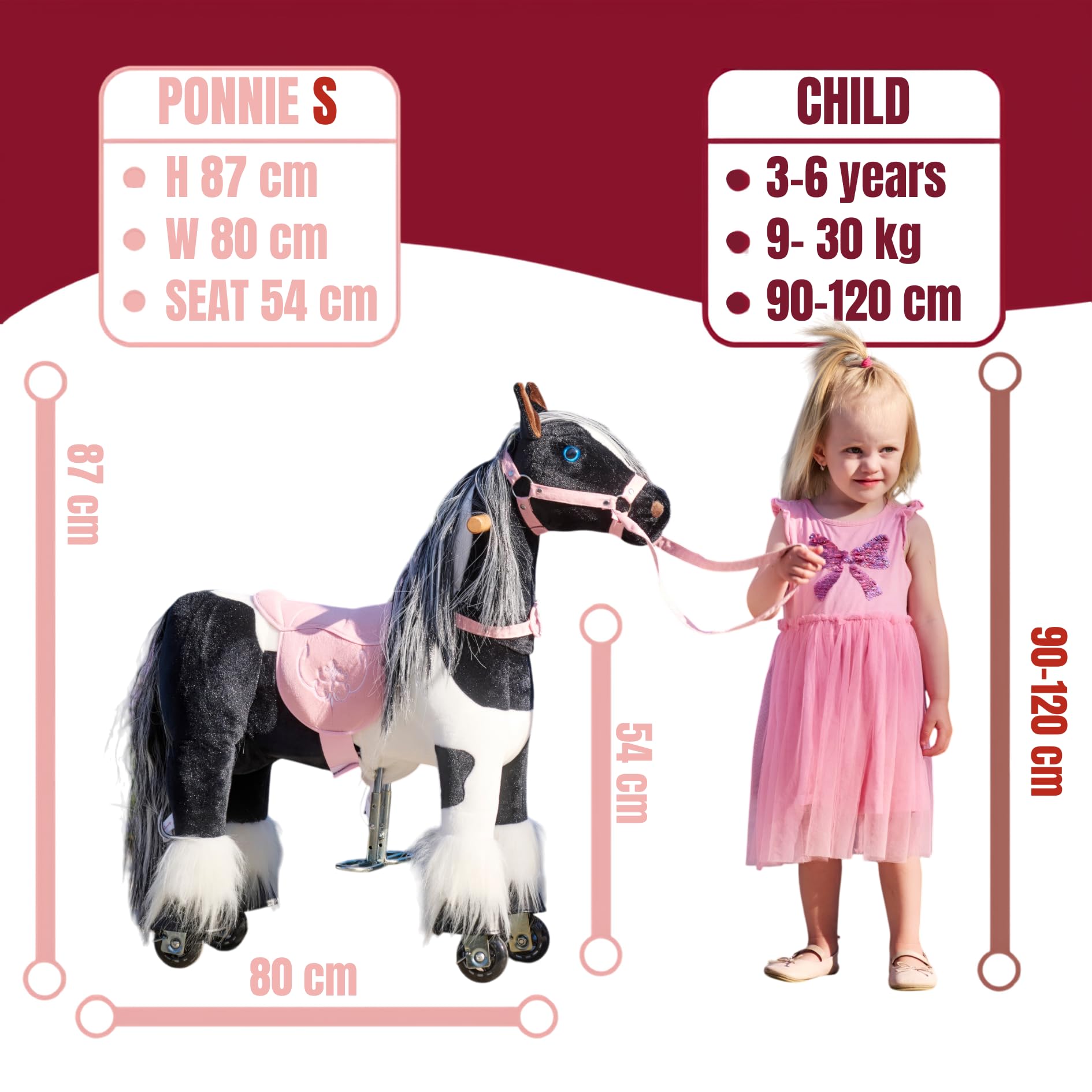 PONNIE Ponnie Tiara S koń jeździecki z różowym siodełkiem