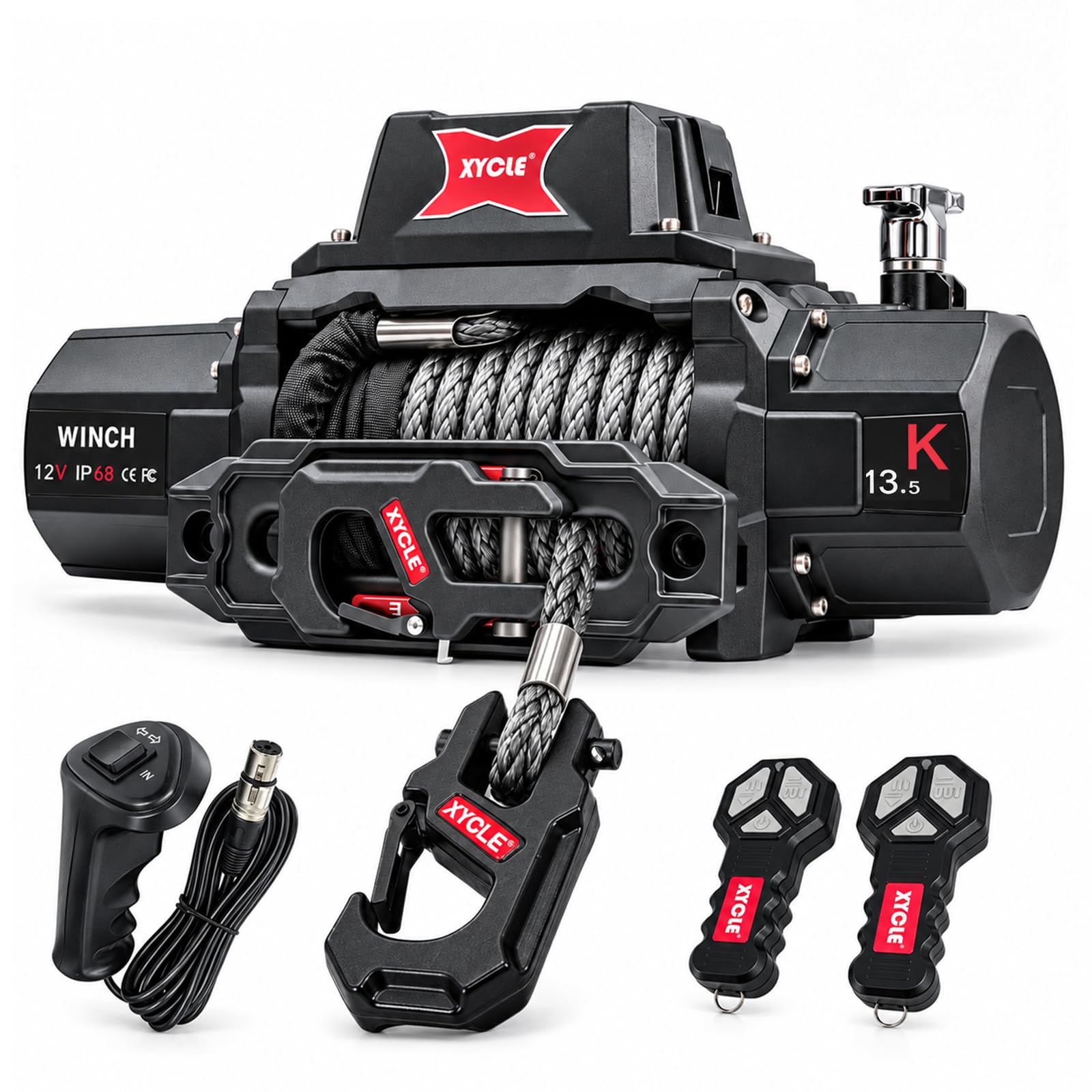 Photo 1 of XYCLE 13,500 lb Winch, 12V Electric Winch with 1/2” Synthetic Rope