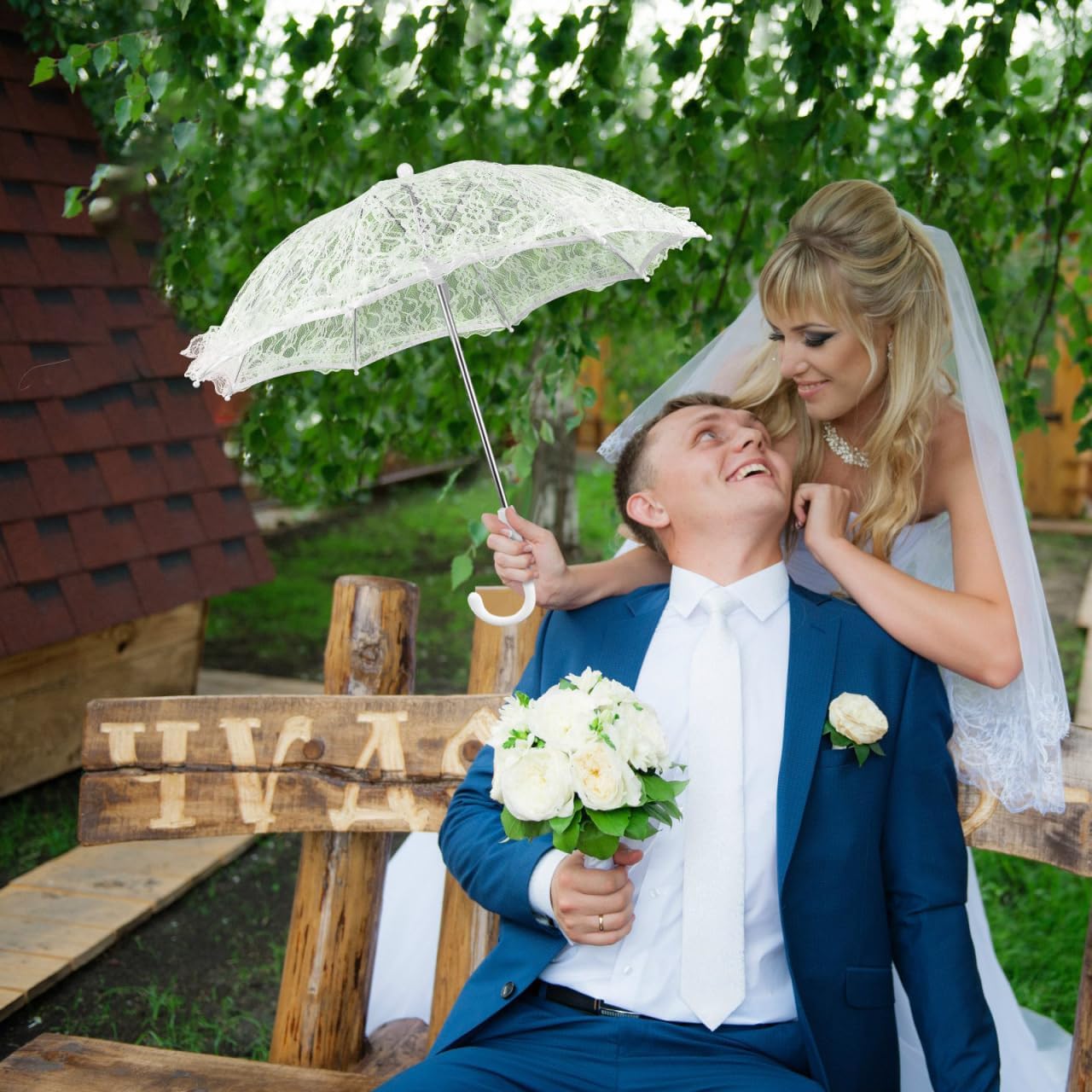 Lace Parasol Umbrella Wedding Umbrella Vintage Bridal Lace Decoration for Bride Wedding Tea Party Gift - Image 7