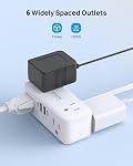 TROND Surge Protector Power Bar with PD 20W USB C, 6 Multiple Outlet 5ft | 900J Desktop Power Bar, Small Flat Plug Extension Cord Indoor, Wall Mount for Dorm Room Home Office Essentials, White