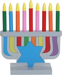 Children's Wooden Toy Menorah With Removable Candles