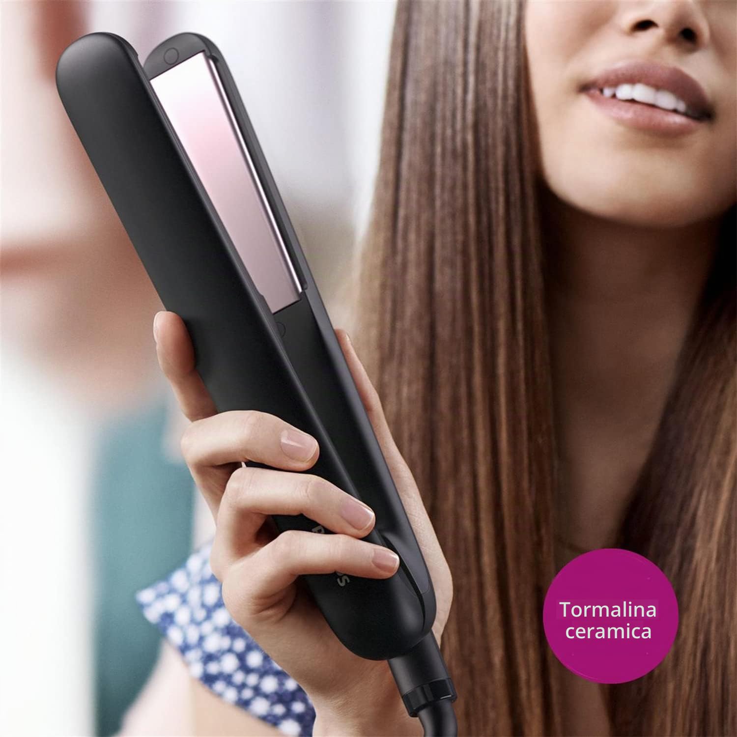 Philips Essential Care HP8321/00 messa in piega Piastra per capelli Caldo Nero 1, 8 m