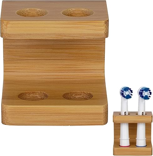 Miniatura 9 de Soporte para cabezal de cepillo de dientes, soporte de almacenamiento independiente de bambú, soportes duraderos para cepillos de dientes para baño,