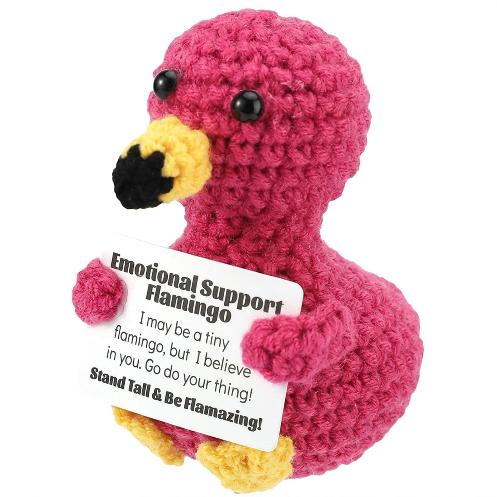 QhgPnt Crochet Flamingo, Positive Animals Emotional Support Gift