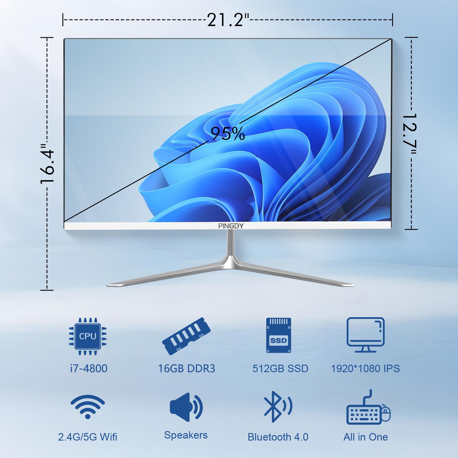 Amazon.com: 24”All-in-One Desktop PC Computer, i7-4000m Quad-Core 
