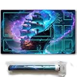 MTG Playmat with Free Plastic Storage Tube and Bag - Stitched Field Rules Zones Play Mat for MTG Card Game Playing for Beginner (MTG2-1)