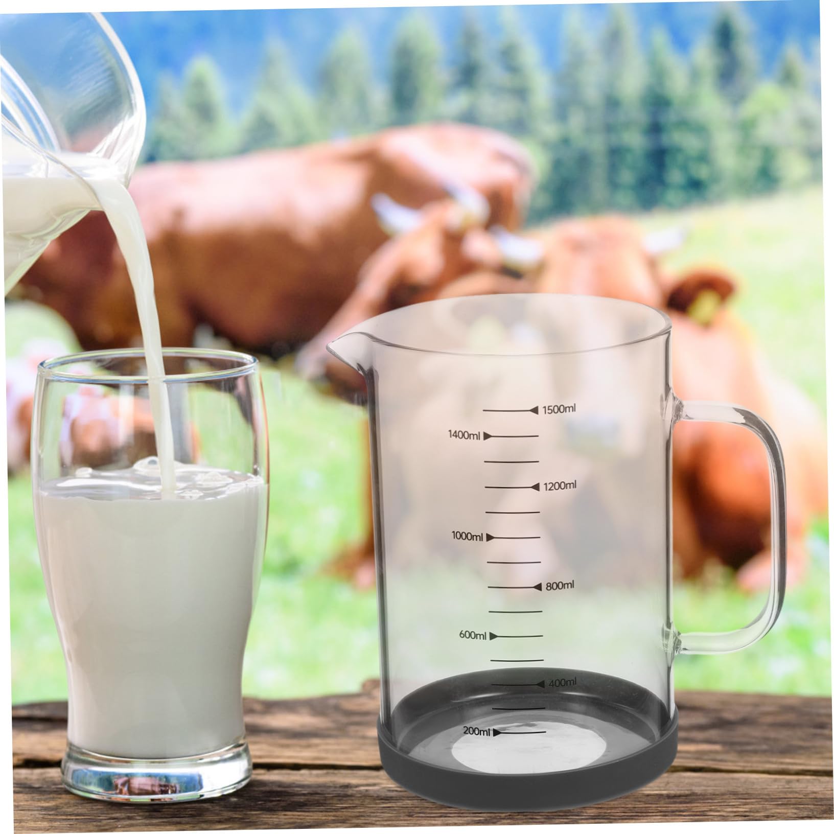 1500ml Messbecher mit Henkel und Ausguss Glas für Küche