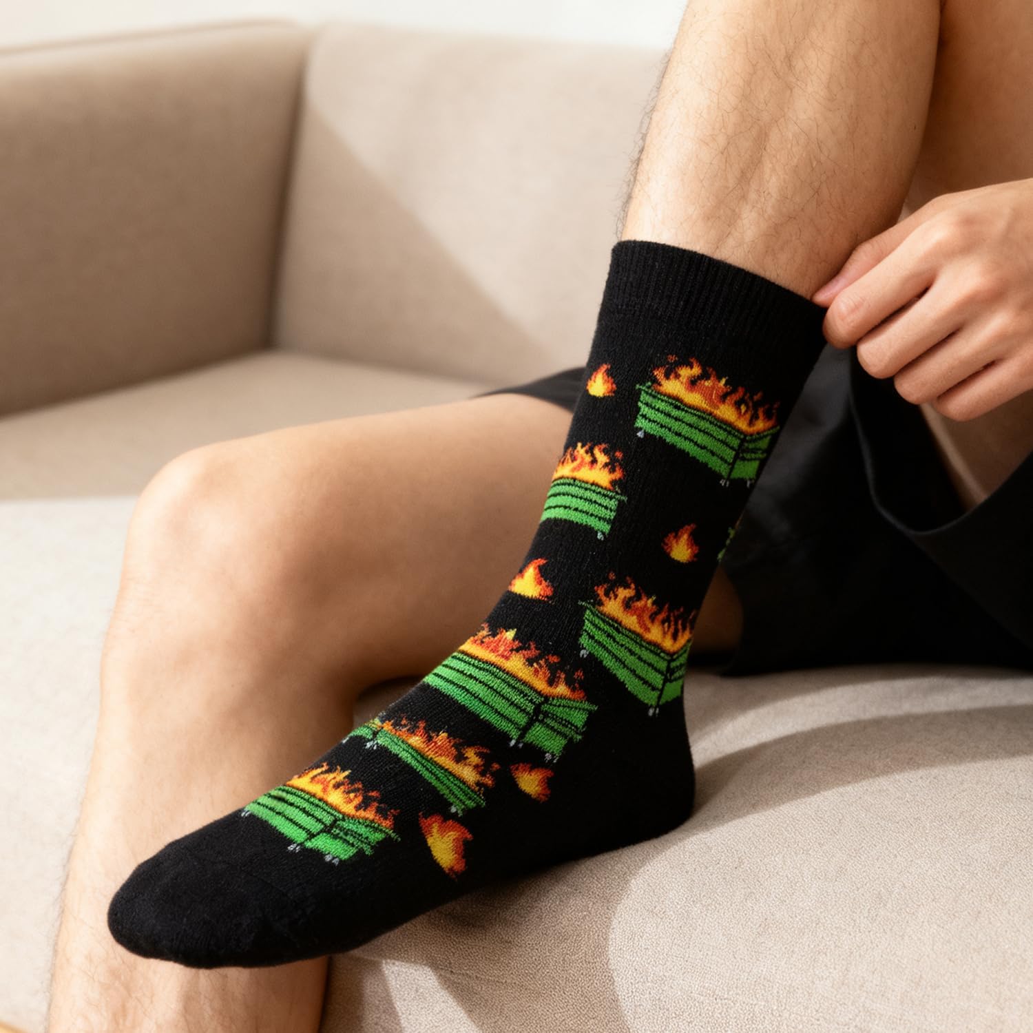 GOLIN Novelty Birthday Christmas Gifts for Men Women - Funny Saying Crew Socks Silly Funky Dress Socks - Image 2