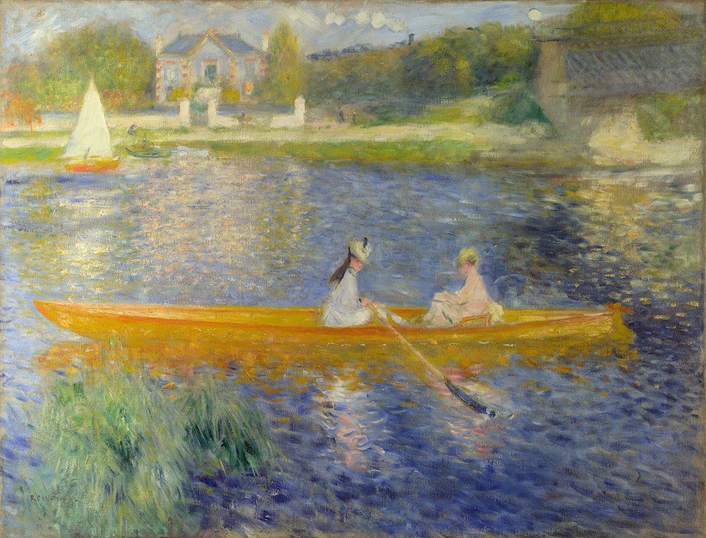 Toile Renoir Seine at Asnieres grand tableau haut de gamme avec cadre satiné