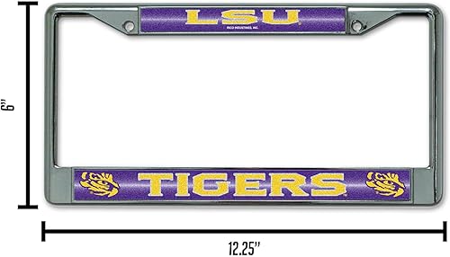 Miniatura 102 de Rico Industries NCAA 12 x 6 pulgadas, accesorio de automóvil cromado plateado brillante para automóvil/camión/SUV